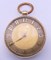 A Barwise 18 ct gold pocket watch, hallmarked for 1821. 4 cm diameter. 96.6 grammes total weight.