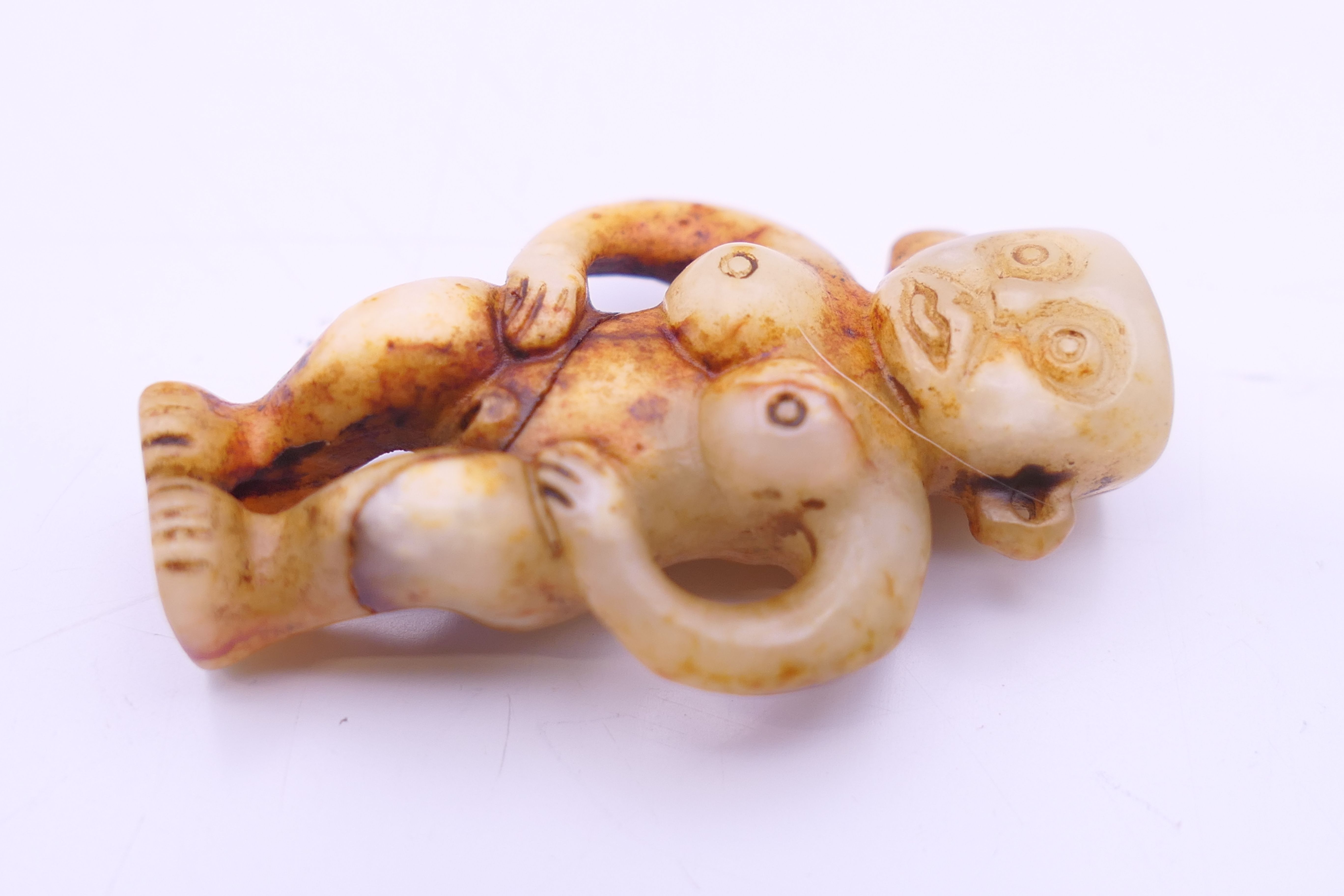 Nine Chinese fertility beads (seven male and two female), Han Dynasty. Each approximately 4 cm high. - Image 16 of 17