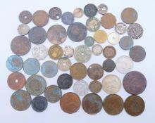 A small quantity of various coins.