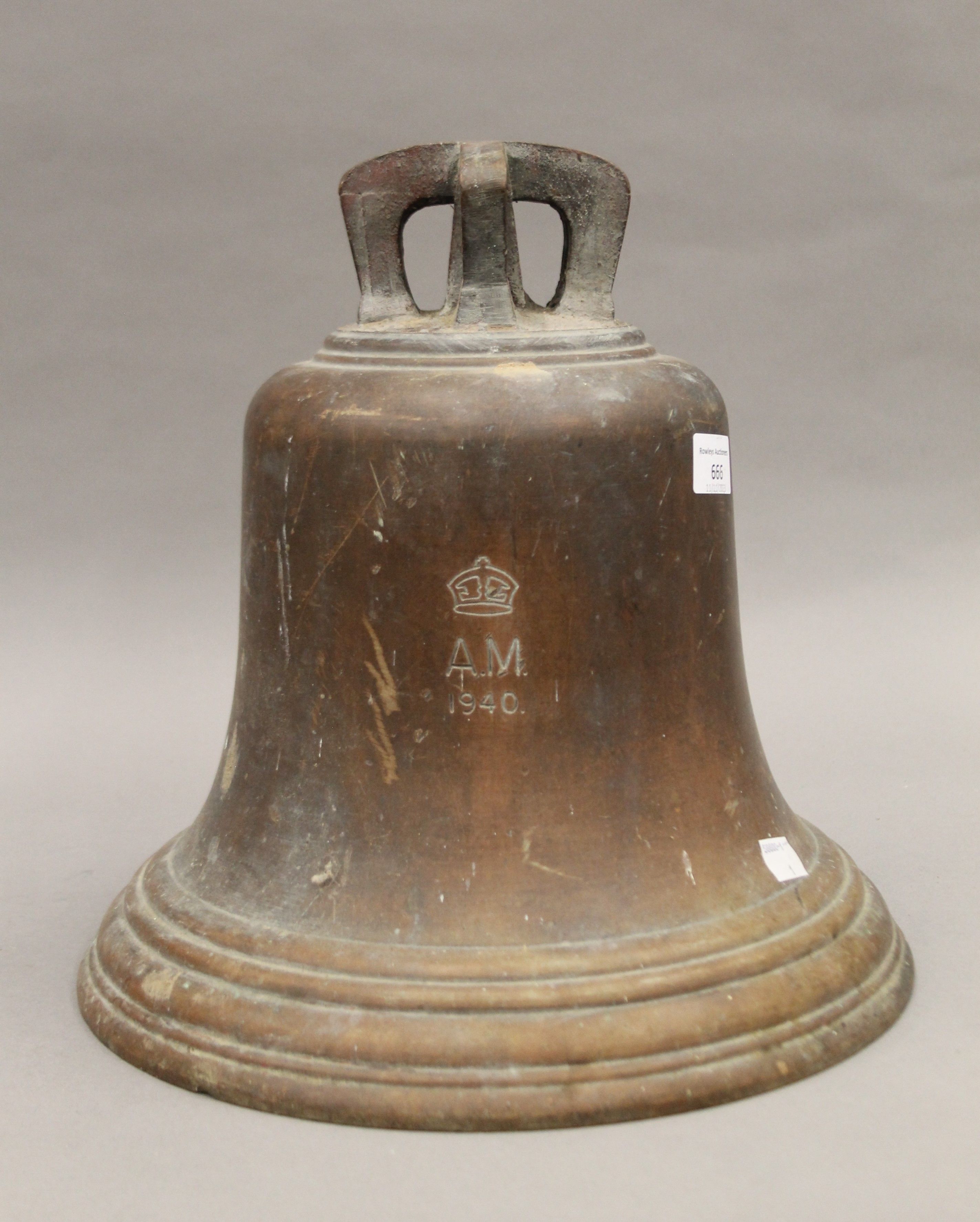 An RAF scramble bell, stamped A.M 1940. 30 cm high. - Image 2 of 11