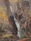Fisherman in a Cove, watercolour, signed L C Alford and dated 1923, framed and glazed. 21 x 28.5 cm.