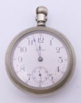 A Waltham pocket watch. 5.5 cm diameter.