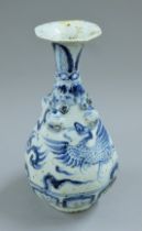 A Chinese blue and white porcelain vase. 27 cm high.
