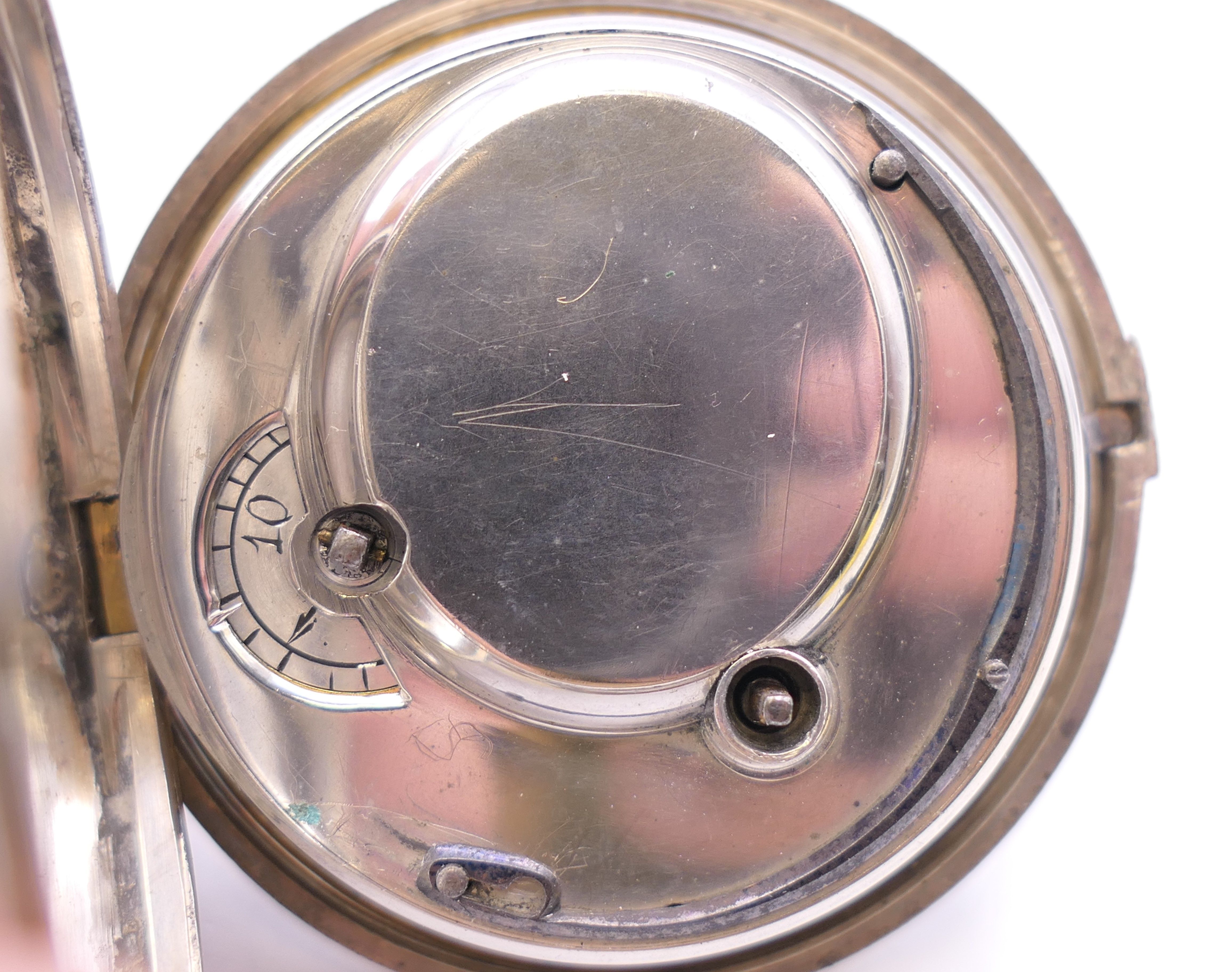 A Jacob Sumpter Dook silver pair cased pocket watch, the movement with engraved Masonic emblem. 5. - Image 9 of 10