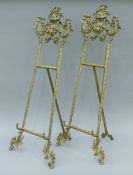 A pair of large table easels. 77 cm high.