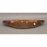 An Arts and Crafts copper and enamel fish plate by Joseph Sankey & Sons, Bilston, Wolverhampton,