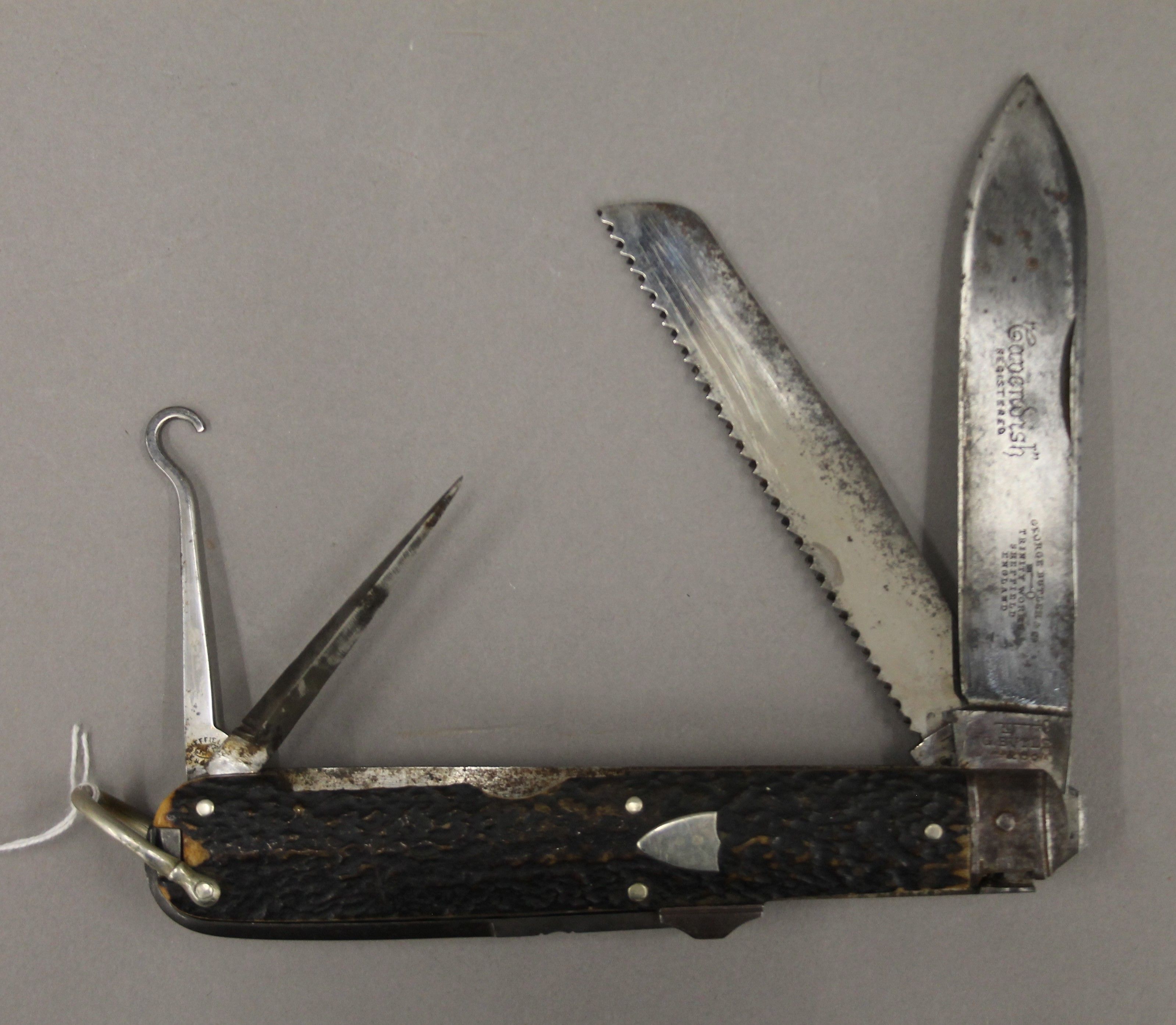 A large and rare Cavendish knife by Butler. 29.5 cm long open.