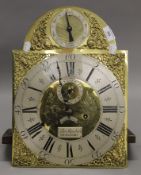 A 19th century longcase clock movement, the dial inscribed for Thomas Stansbury Hereford.