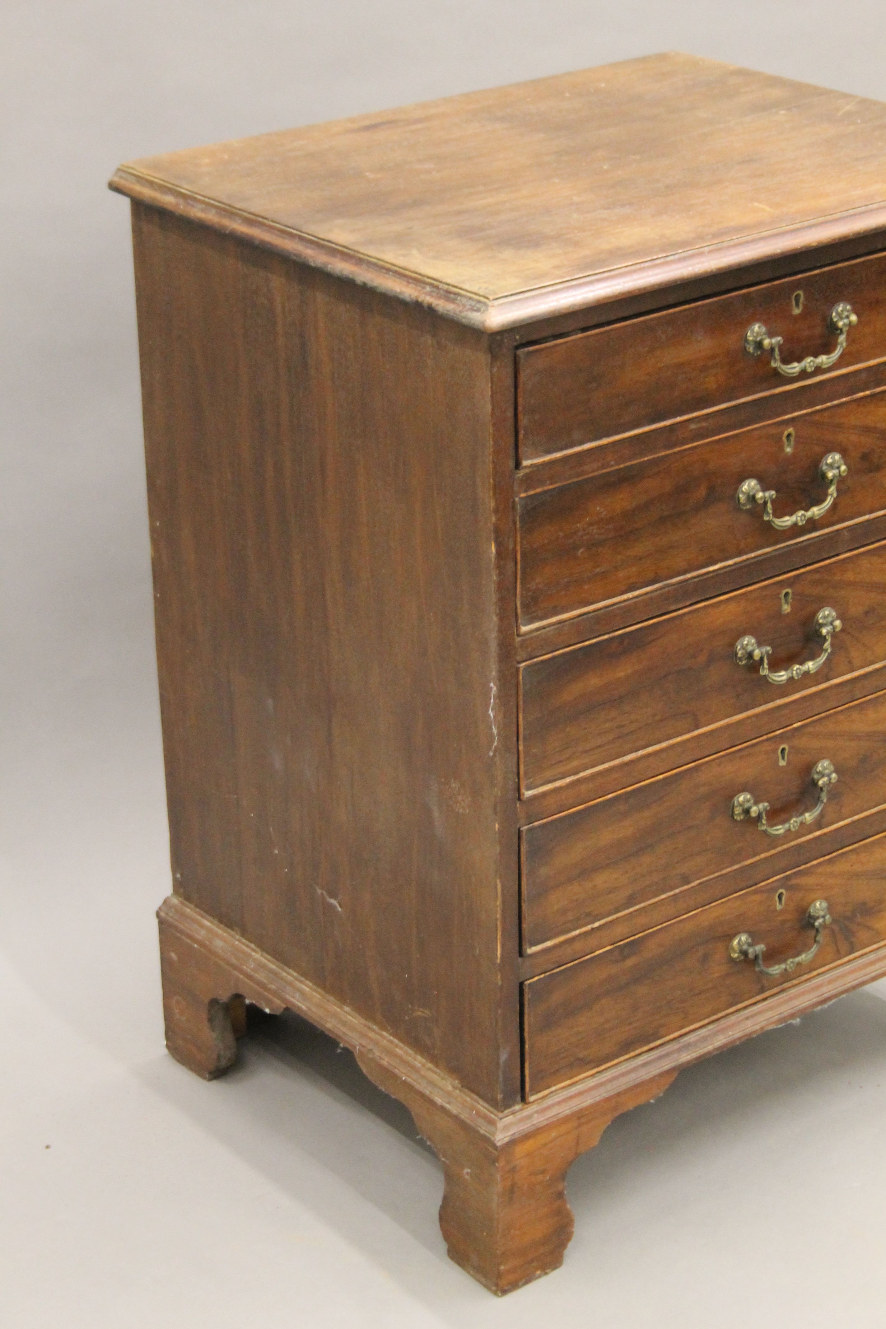 A 19th century five drawer mahogany chest of drawers. 62.5 cm wide. - Image 2 of 7