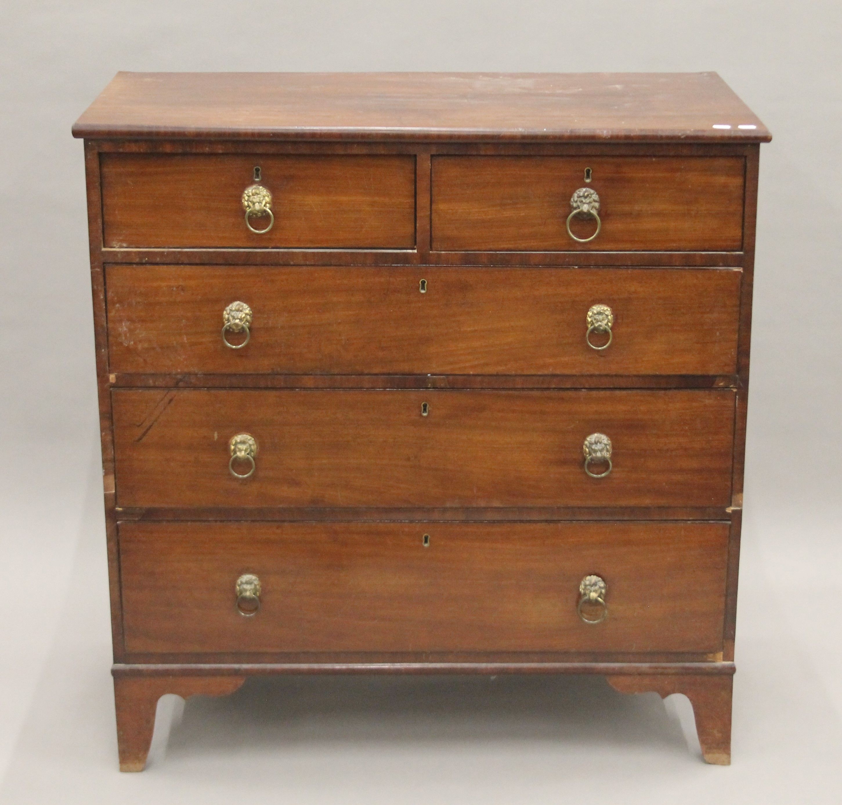 A 19th century mahogany chest of drawers. 104 cm wide.