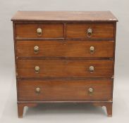 A 19th century mahogany chest of drawers. 104 cm wide.