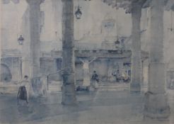 WILLIAM RUSSELL FLINT, Market Hall Cordes, print, signed in pencil to the margin, framed and glazed.
