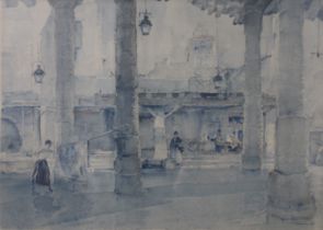WILLIAM RUSSELL FLINT, Market Hall Cordes, print, signed in pencil to the margin, framed and glazed.