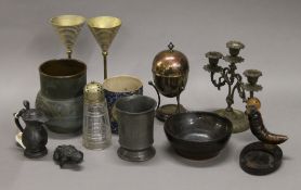 A quantity of miscellaneous pottery, metalware, etc.
