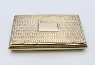 A silver-gilt snuff box, hallmarked for Birmingham 1835, maker's mark of Thomas Shaw. 8 cm x 5 cm.