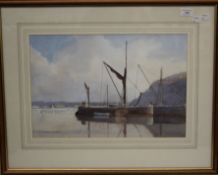 RICHARD THORNDICK, Boats in an Estuary, watercolour, framed and glazed. 46 x 31 cm.