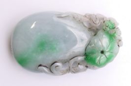 A jade pendant carved with a bat. 8 cm high.