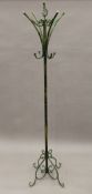 A wrought iron hall stand. 187 cm high.