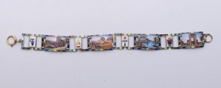 An Egyptian enamel bracelet. 18.5 cm long.