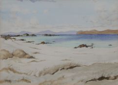 G MACKAY SMITH, White Sands Iona, watercolour, framed and glazed. 36.5 x 26.5 cm.