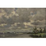 JOHANNES ALBERTUS HESTERMAN JR (1877-1955) Dutch, Plaslandschap in Loosdrecht, oil on panel, framed.