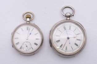 A Crouch of Chichester & Worthing silver pocket watch, hallmarked for London 1891,