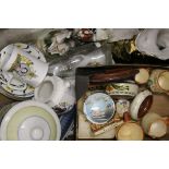 A box of miscellaneous ceramics, glass, etc.