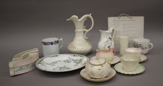 A collection of Belleek porcelain.