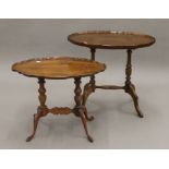 A walnut coffee table and a mahogany coffee table. The former 59 cm long.