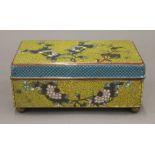 A Chinese cloisonne box. 18 cm long.