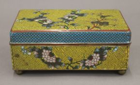 A Chinese cloisonne box. 18 cm long.