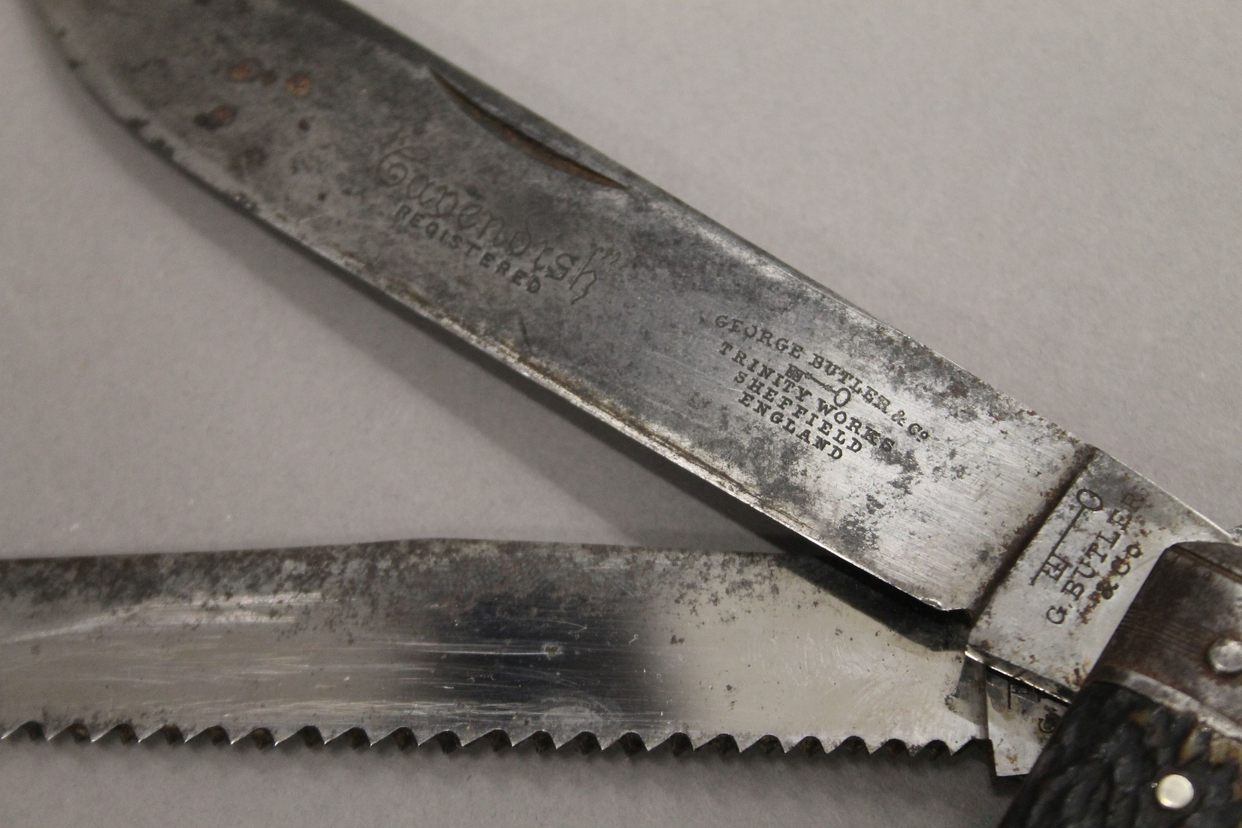 A large and rare Cavendish knife by Butler. 29.5 cm long open. - Image 5 of 6