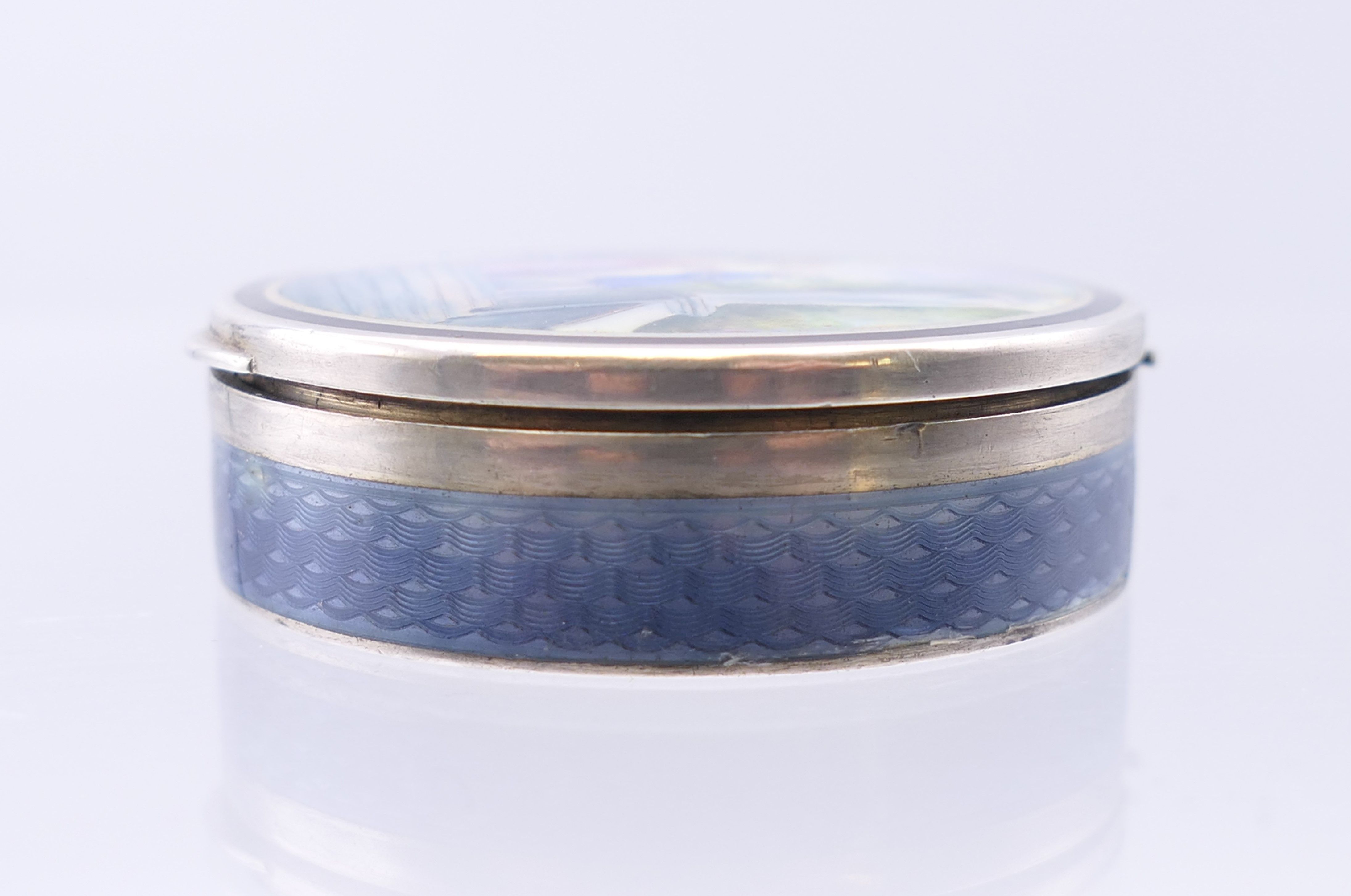 A late 19th/early 20th century French silver and enamel pill box, - Image 8 of 9