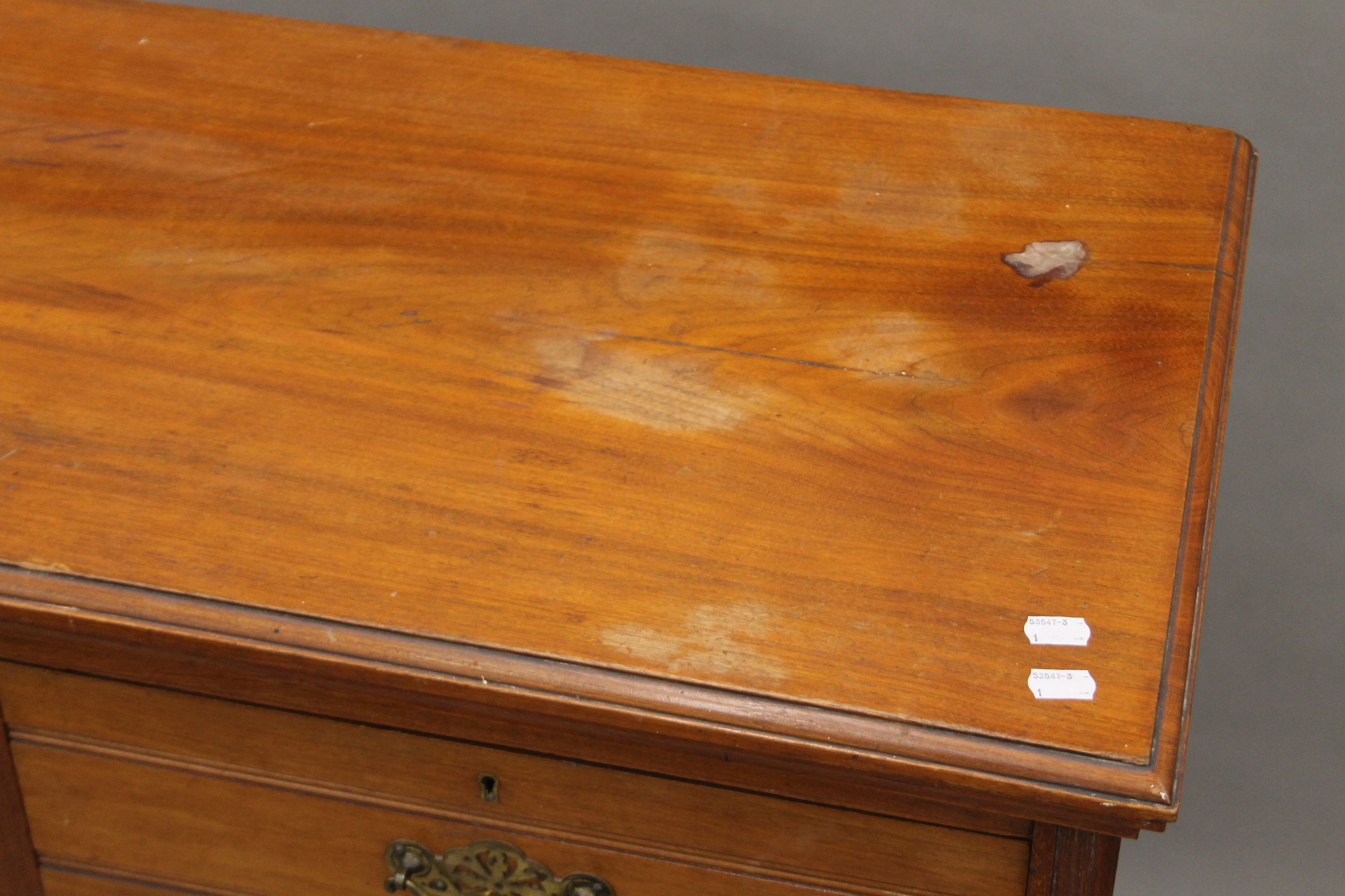 A Victorian walnut chest of drawers. 104.5 cm wide. - Image 3 of 8