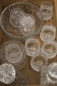 A quantity of Waterford Lismore pattern and other cut glassware. The largest 27 cm high.