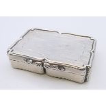 A large silver snuff box, hallmarked for Birmingham 1847, maker's mark of Nathaniel Mills. 8.