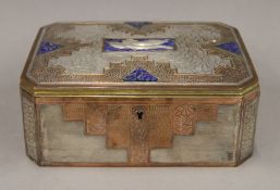 An Art Deco French jewellery box. 20 cm wide.