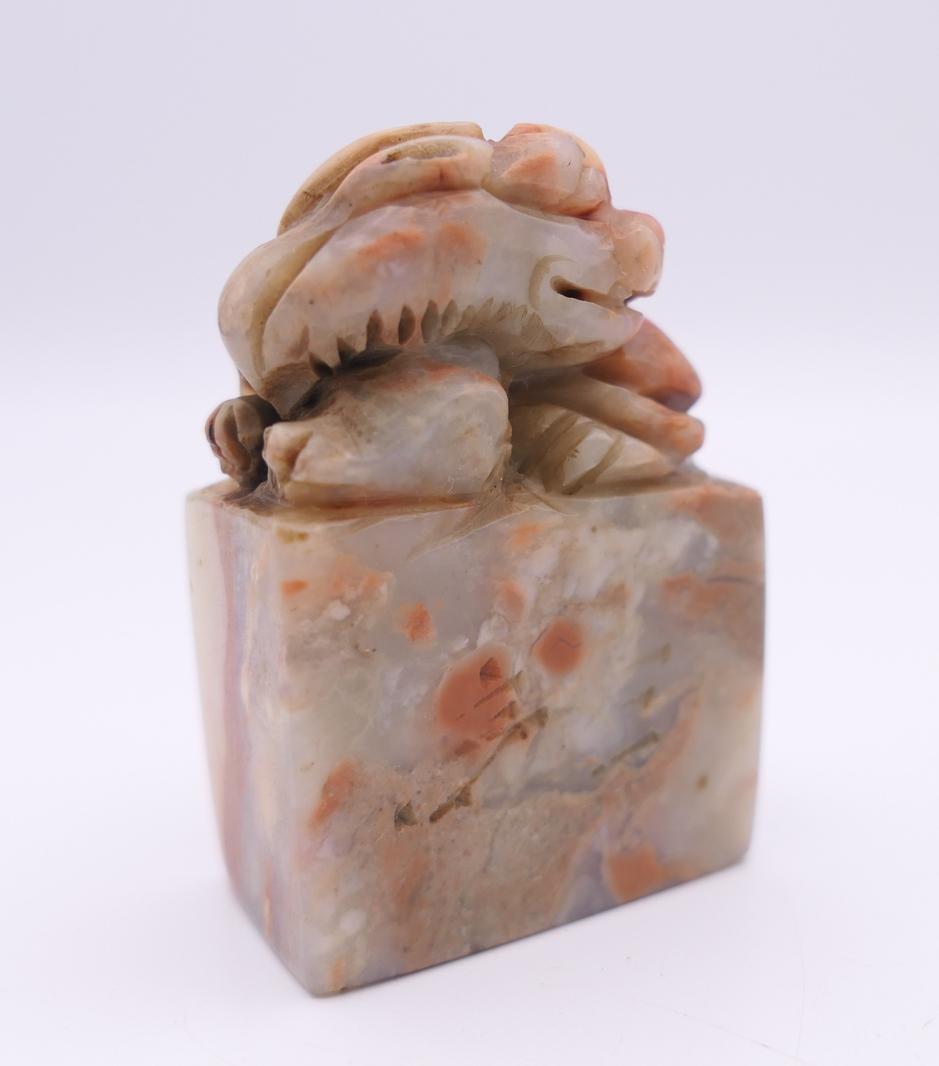 Two small Chinese carved stone seals, Qing Dynasty. The largest 5 cm high. - Image 5 of 11