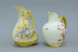 Two Royal Worcester jugs. The largest 16 cm high.