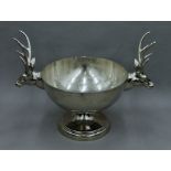 A large double stag head wine cooler. 110 cm wide.