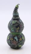 A cloisonne double gourd snuff bottle. 6.5 cm high.