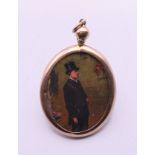 A 9 ct gold antique open locket. 3.5 cm high. 2.9 grammes total weight.