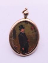 A 9 ct gold antique open locket. 3.5 cm high. 2.9 grammes total weight.