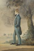 An early 19th century watercolour, a Portrait of a Gentleman, framed and glazed. 21 x 31 cm.