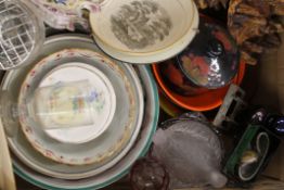 A quantity of various decorative porcelain and glassware, etc., including Moorcroft.