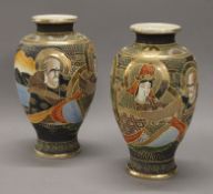 A pair of Satsuma vases. 26 cm high.