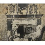 BARBARA E POLLOCK, God Bless Our Home, limited edition etching, numbered 1/8,