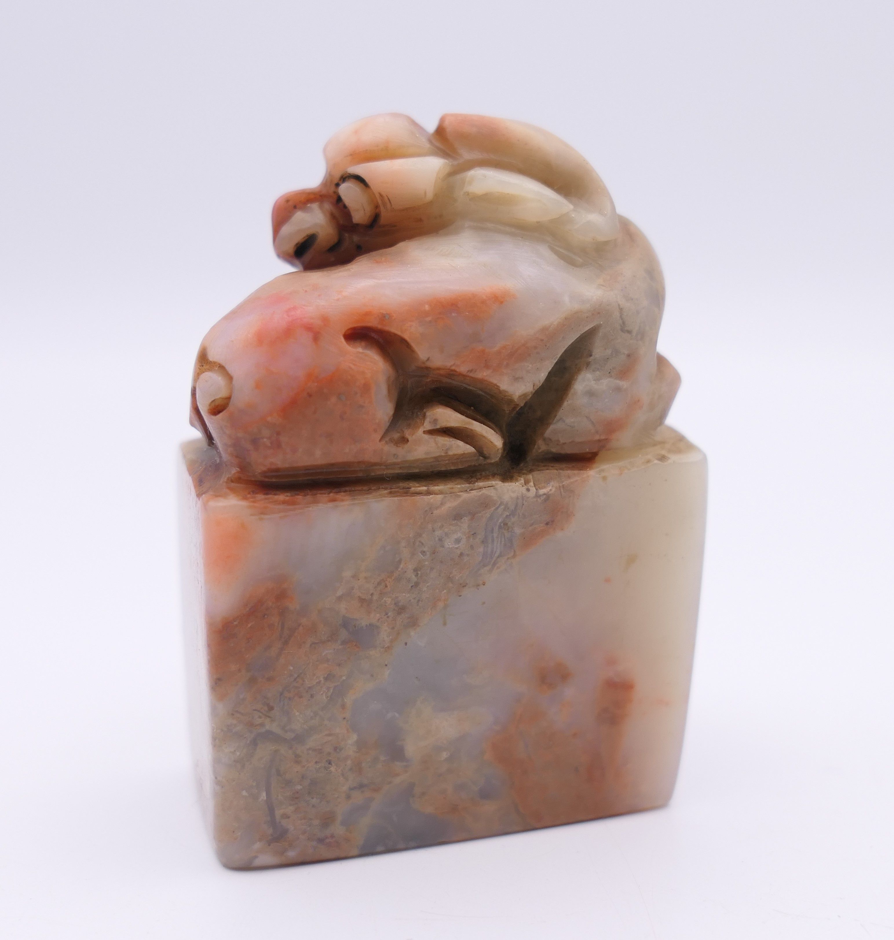 Two small Chinese carved stone seals, Qing Dynasty. The largest 5 cm high. - Image 3 of 11