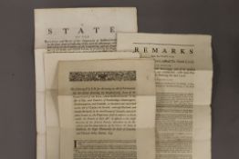 Fenland Drainage, four printed proposal, plans, etc., circa 1750.