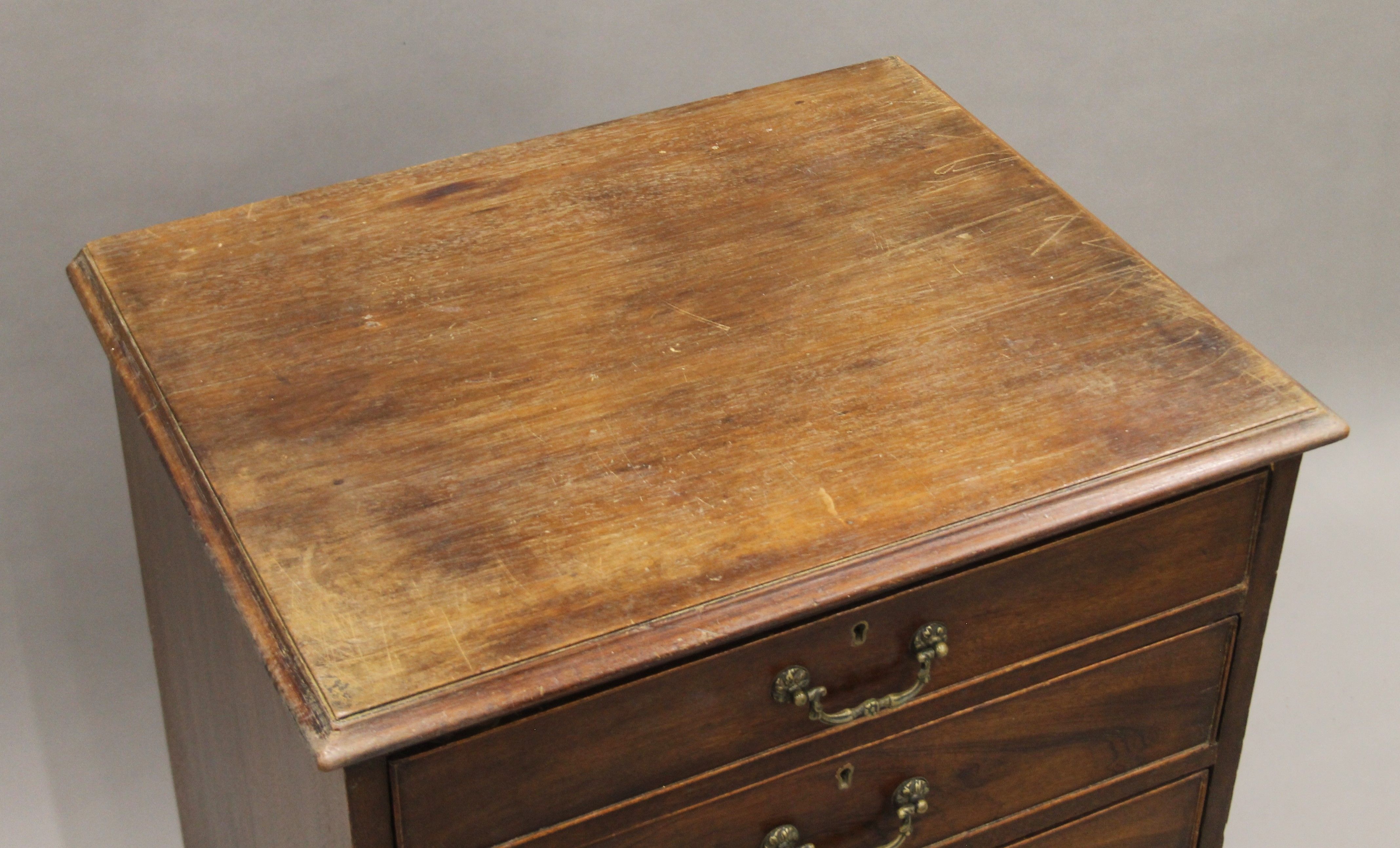 A 19th century five drawer mahogany chest of drawers. 62.5 cm wide. - Image 3 of 7